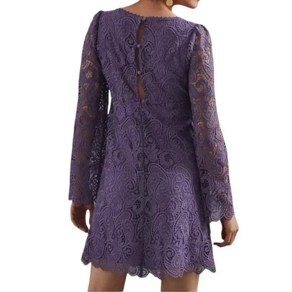 Anthropologie Maeve Embroidered Lace Mini Dress Size 2 NWOT